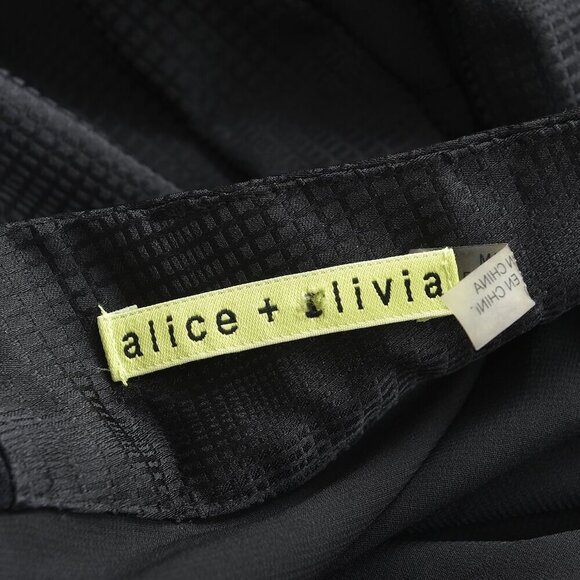 Alice + Olivia Black Pleated Box Mini Skirt Size Small - Picture 5 of 9